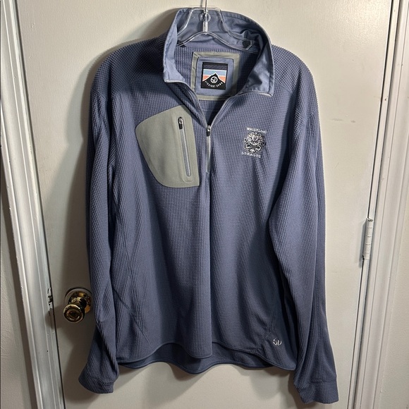 Straight Down Golf Whistling Straights Blue Waffle Quarter Zip Men’s size Large - Picture 2 of 6